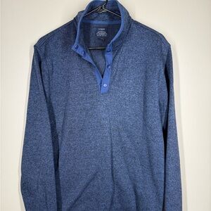 J. Crew Navy Blue Sweater Pullover Fleece 1/4 Snap